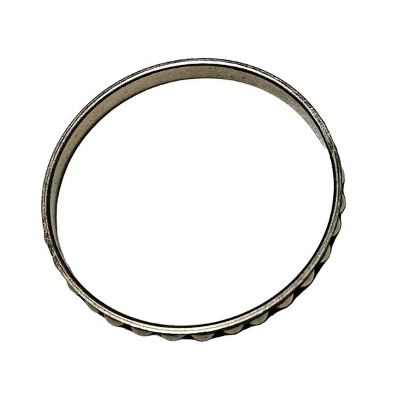 Vintage Brown Silver Tone Metal Bangle Bracelet Dome Accent 80s 90s Punk Fashion - Picture 2 of 4